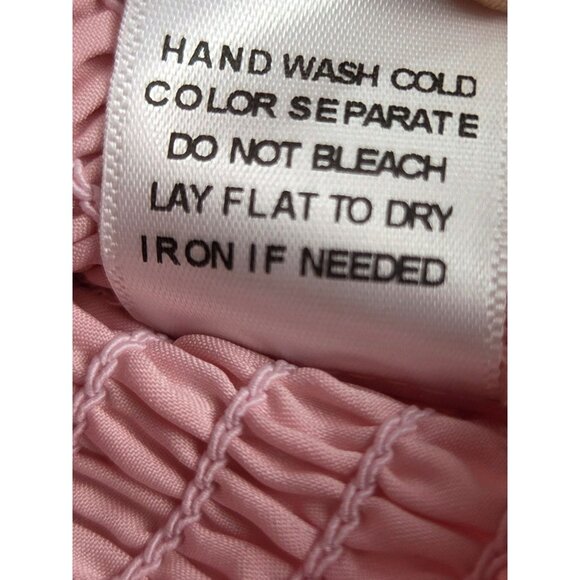 Lelis Baby Pink Floral Cap Sleeve Blouse Medium - Picture 5 of 8